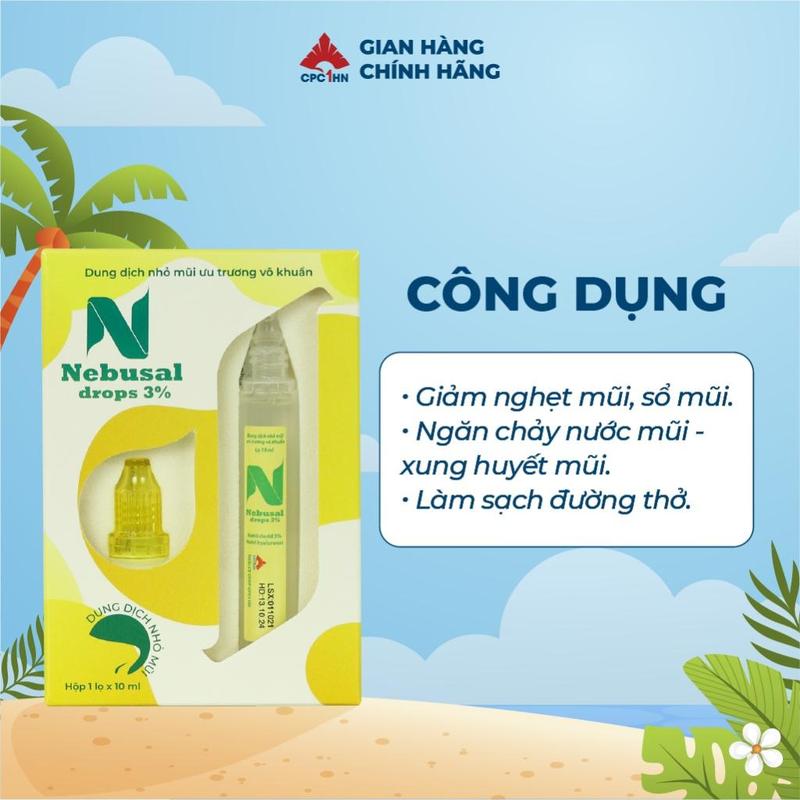 Nhỏ Mũi Nebusal 3% Giúp Giảm Nghẹt Mũi, Sổ Mũi Cho Bé - Lọ 10mL 4