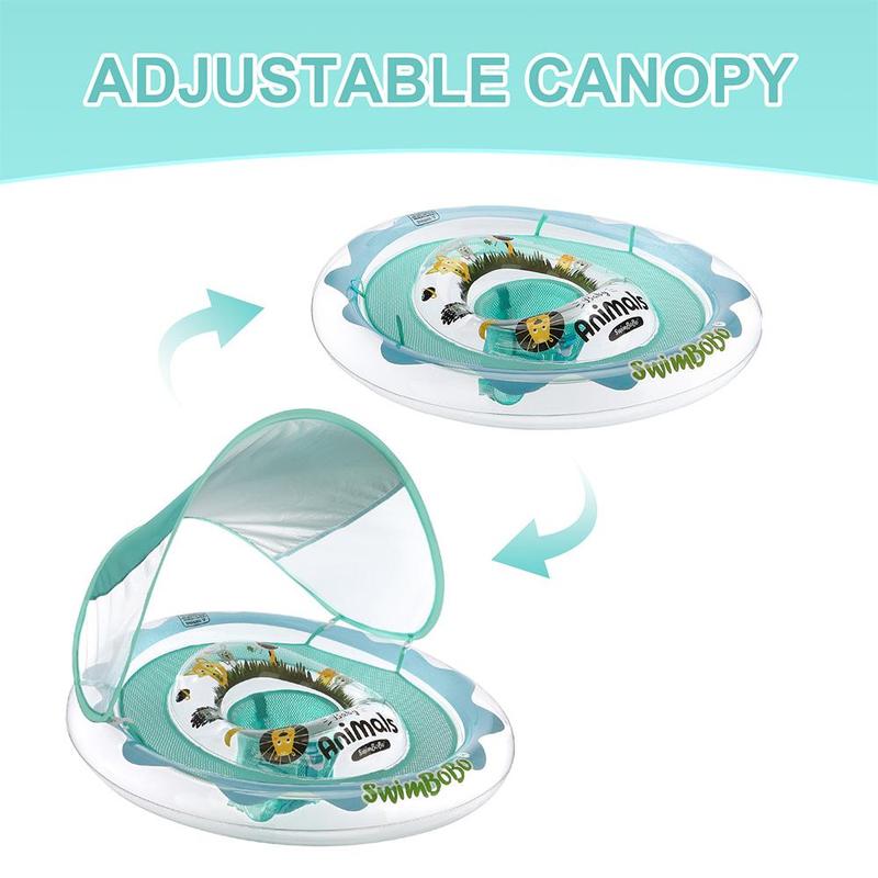 Inflatable Baby Swimming Ring With Sunshade, Swimming Ring For Toddlers, Water Sports Equipment For Indoor And Outdoor Swimming 8