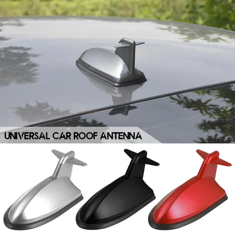 Car Shark Fin Antenna Radio FM Signal Stronger Antenna Airplane Shape AM FM Radio Car Roof Antenna For Universal  decoration accessories