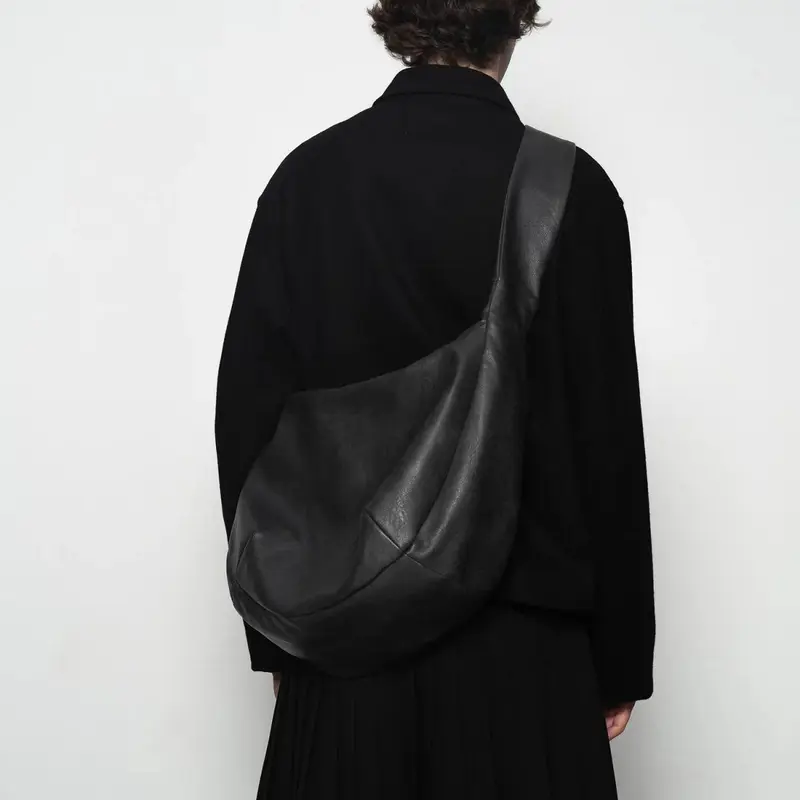 Túi Hobo, Pure2 (Puresquare), Thiết Kế Mờ, Túi Đeo Chéo Mờ Giặt, Làm Bằng Da Xếp Ly, Thích Hợp Cho Phong Cách Hobo 0