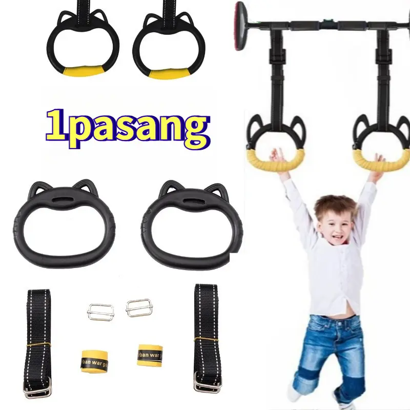 1pasang Gymnastic Ring Pull Up Bar Ring Gym Ring Untuk Calisthenics Senam Cincin