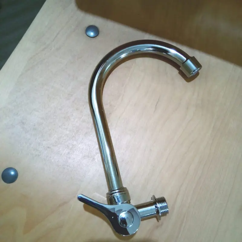 kran cuci piring Kran Angsa Cuci Piring 1/2 inch Kran Wastafel Stainless Steel Model Tembok Minimalis Air 1