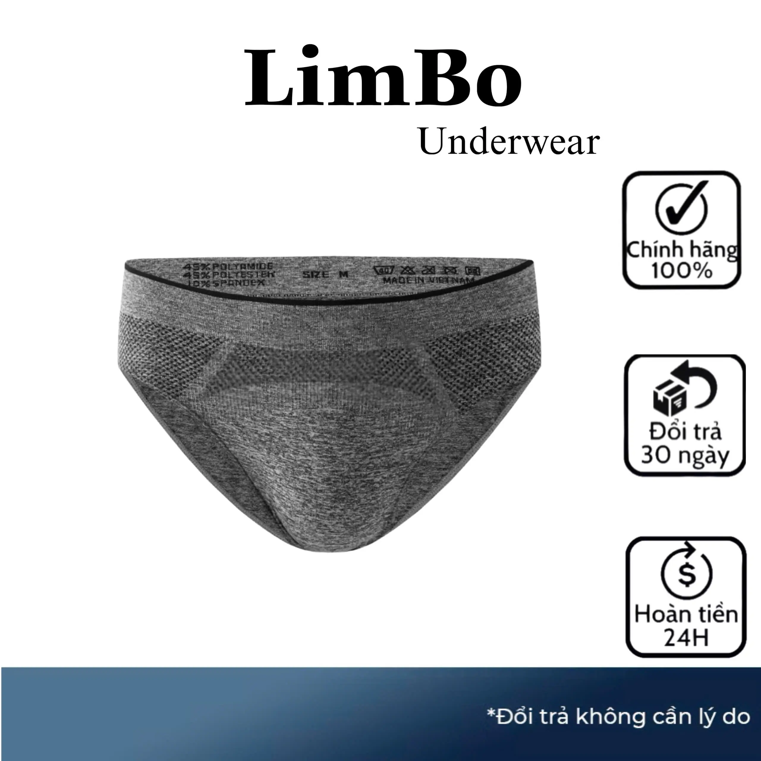 Quần Lót Nam - Quần Sịp Tam Giác Đen Profit BOXER Vải Dệt Kim Thoáng Khí Mềm Mịn T1 Thun Menswear