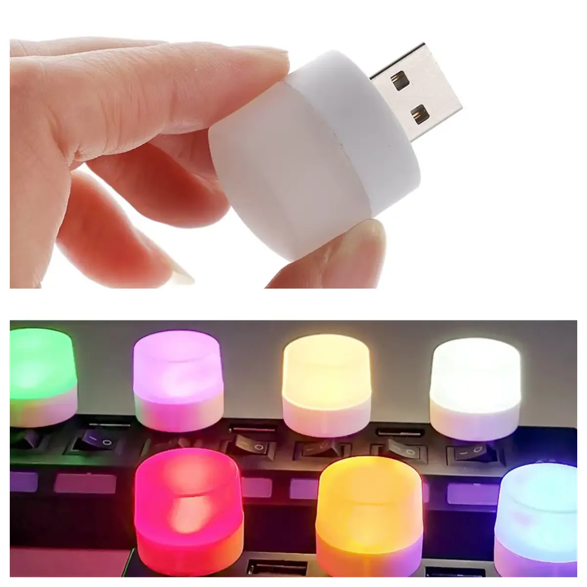 Đèn Ngủ USB, Đèn Bảo Vệ Mắt, Cắm USB, Thích Hợp Cho Máy Tính, Sạc Điện Di Động Đèn Ngủ LED, Có Màu Trắng, Xanh Dương, Tím, Ấm Áp Và Xanh Lá Cây
