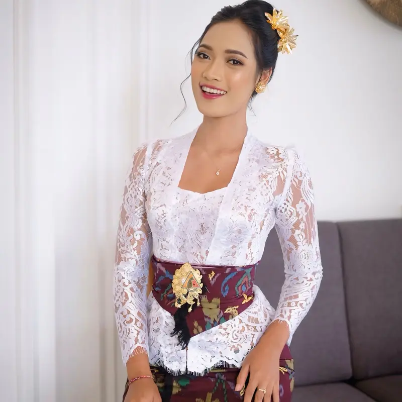 Kebaya Jadi 1467 Semiprancis Metalik Bahu Rempel Lengan Panjang(only kebaya saja) 3