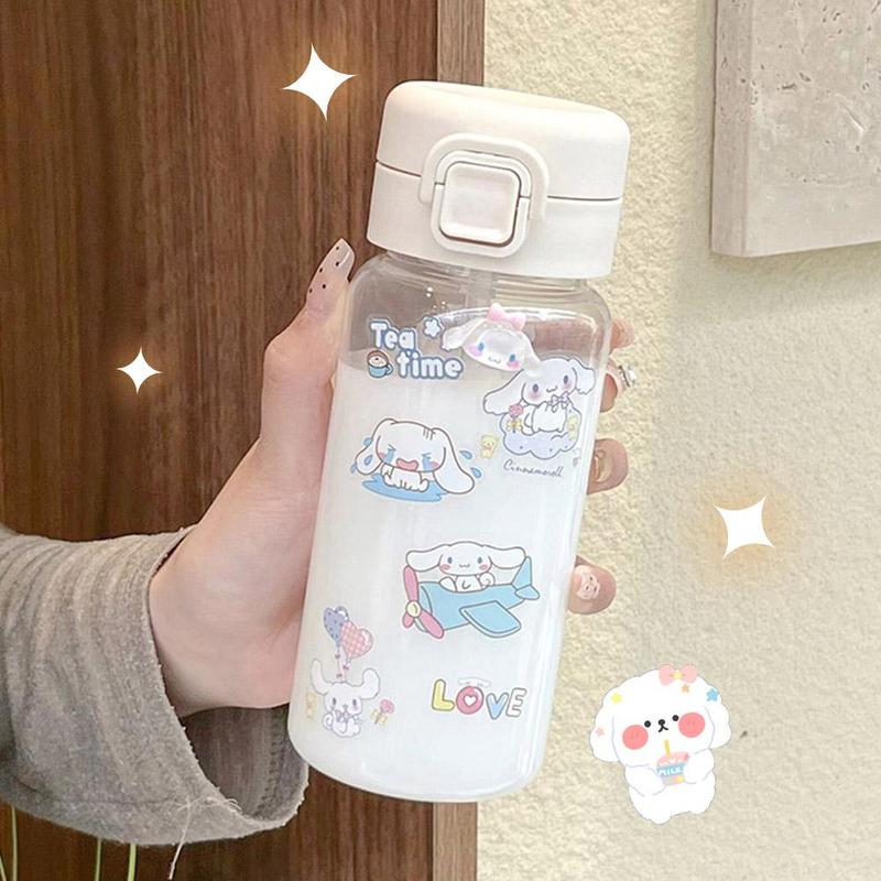 Cốc Nước, KT Cat, Dung Tích 500ml, Thiết Kế Hoạt Hình Dễ Thương Mới, Có Ống Hút, Cầm Tay, Cốc Lớn, Có Mũ Bảo Hiểm, Sticker, S9F1 2