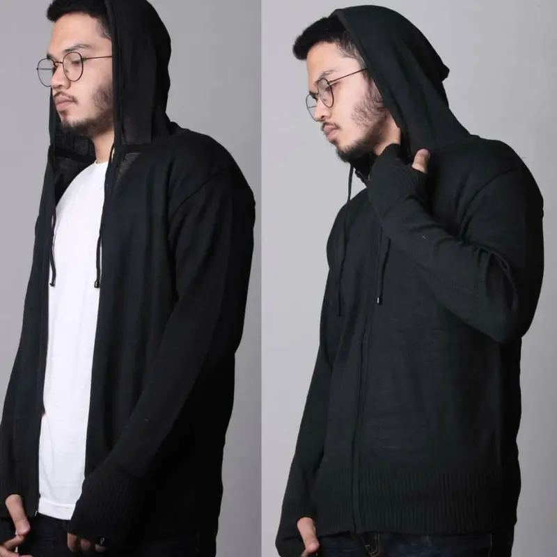 Jaket Rajut Polos Finger Ariel Unisex gen beta outfit 0