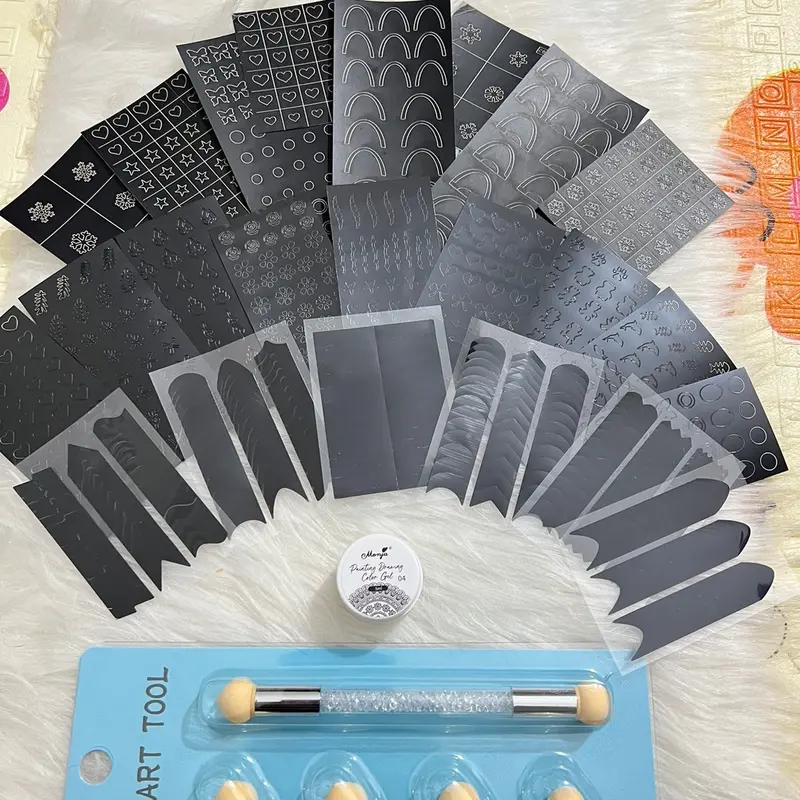 Combo 24 tấm sticker  tạo omber ( mẫu mới về) Nữ. nail  box miếng  dán phen  móng 1