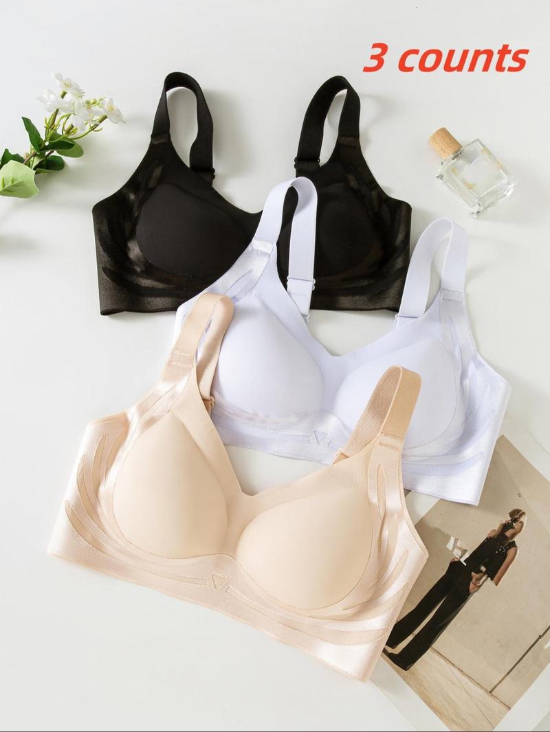Product Introduction of Women's Solid Wireless Bra, Adjustable Strap Bra, Soft Comfy Breathable Lingerie for All Seasons 1