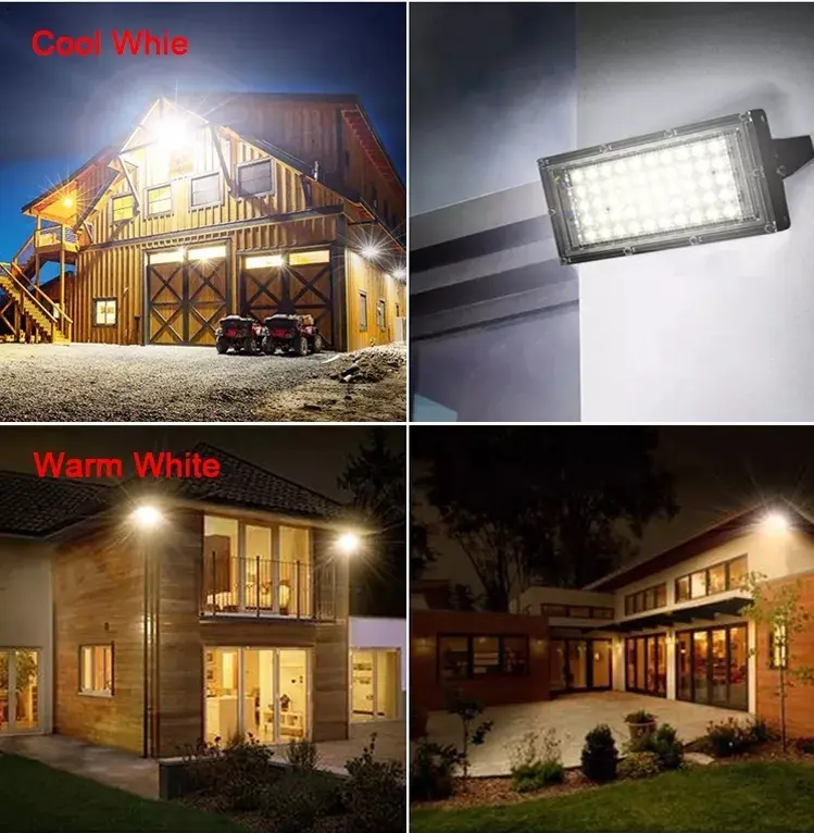 Lampu tembak LED sorot tembak floodlight slim SMD 50w 50 w 50watt 50 watt lampu LED sorot tembak lampu LED dekorasi hias panggung putih kuning warm white RGB super terang jarak jauh lapangan parkir pameran toko reklame taman jalan outdoor anti air hujan 4