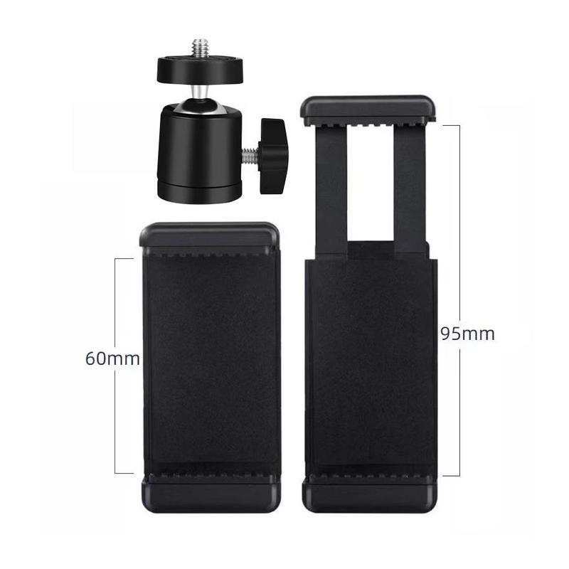 Bộ Kẹp Điện Thoại Kèm Bi Cầu Xoay 360 Độ Có Thể Lắp Đèn Livestream, Chân Đèn, Tripod, Gậy Chụp Ảnh, Giá Đỡ Điện Thoại