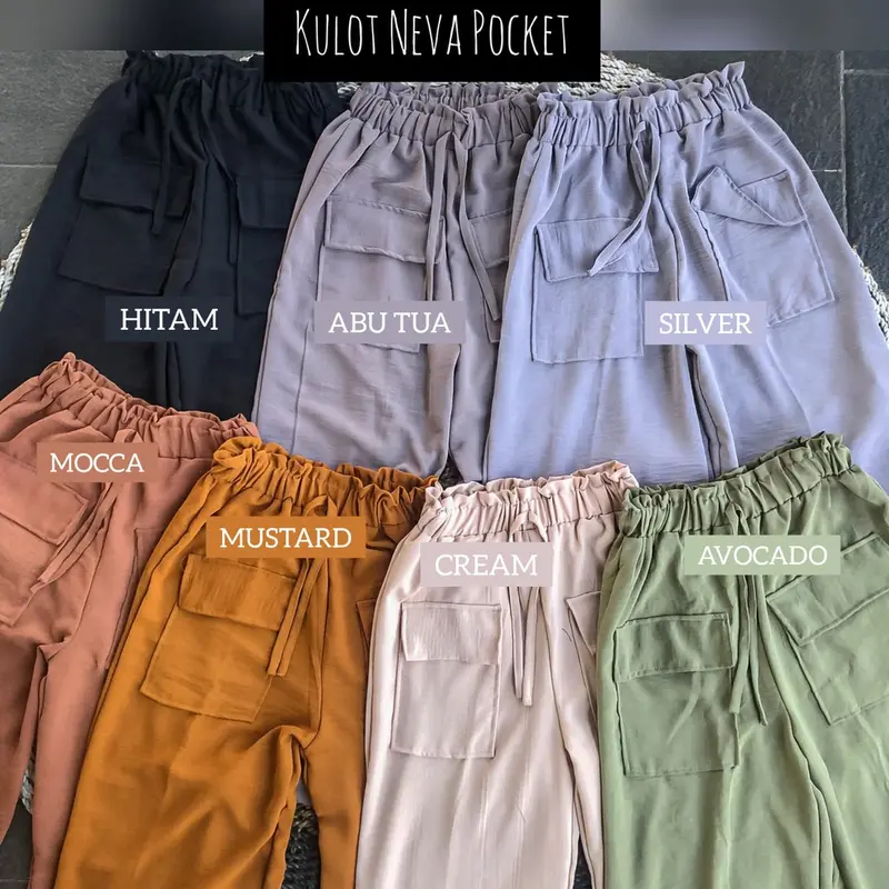 Kulot Highwaits Crinkle Neva Pocket /Crinkle Airflow Saku Depan 0