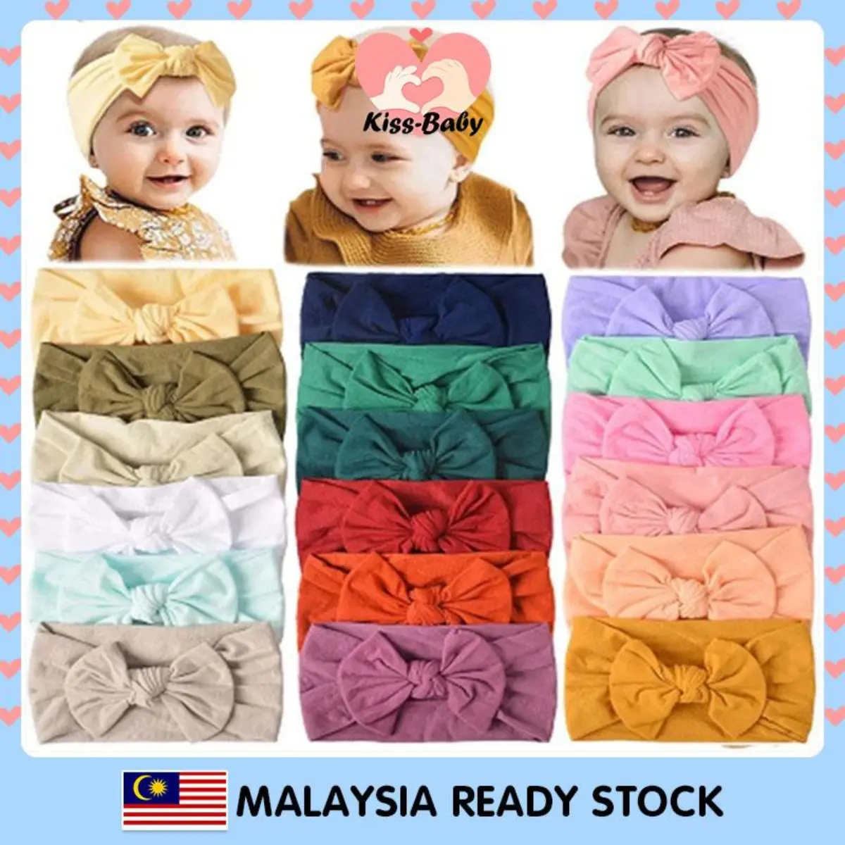 Headband Baby Kids Girl  Newborn Bohemia Elastic Printed Flower Cute Elastic Bow Ribbon Hair Newborn Accessories Products
