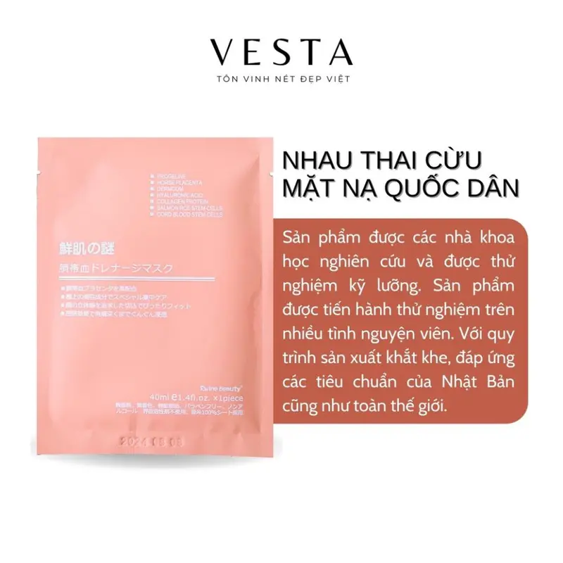 Mặt nạ nhau thai cừu nhật mask giấy rwine dưỡng da dưỡng ẩm 40ml - Shin Shop 3