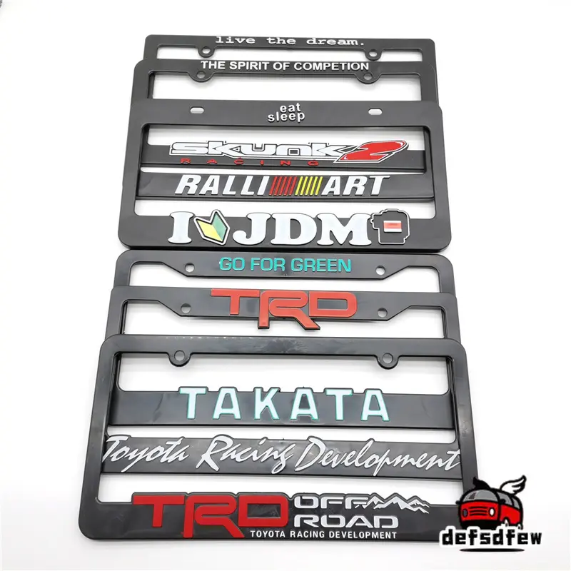 Universal ABS US Car License Plate Frame Cover JDM HKS Fake Taxi Number Plate Holder Japan Style Racing Car Accessories