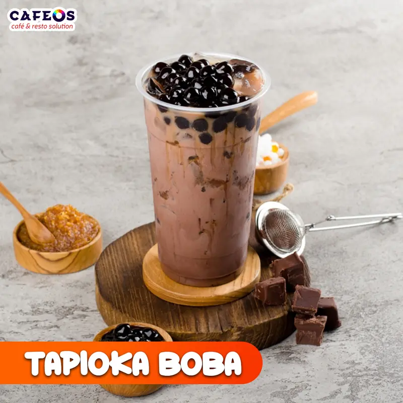 [Cafeos.id] Tapioka Pearl Boba/Bubble tea/ Original Boba tea Kemasan 1 Kg Minuman Drink 4