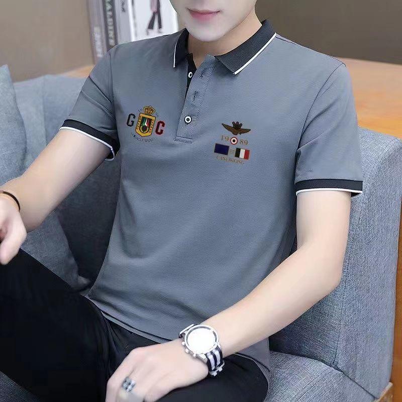 Áo Thun Nam Ngắn Tay, Hàng Mới Về Mùa Hè 2024, Kiểu Ve Áo, Phong Cách Thường Ngày Trẻ Trung, Tay Lỡ, Quần Áo Nam Hợp Xu hướng Áo Polo, Dáng Ôm 2