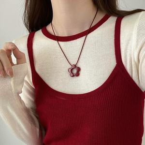 Vòng Cổ Mặt Dây Chuyền Hoa, Phong Cách Pháp, Tối Giản, Dành Cho Nữ, Thiết Kế Độc Đáo Phổ Biến, Vòng Cổ Dây Chuyền Xương Đòn Dễ Phối Đồ