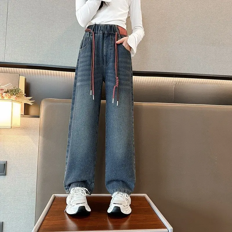 Quần Jean Xuông A Dáng Xuông Cá Tính Siêu Tôn Dáng, Chất Jean Mềm Co Giãn Thoáng Mát Cho Bé Gái Pants Women quan  jean