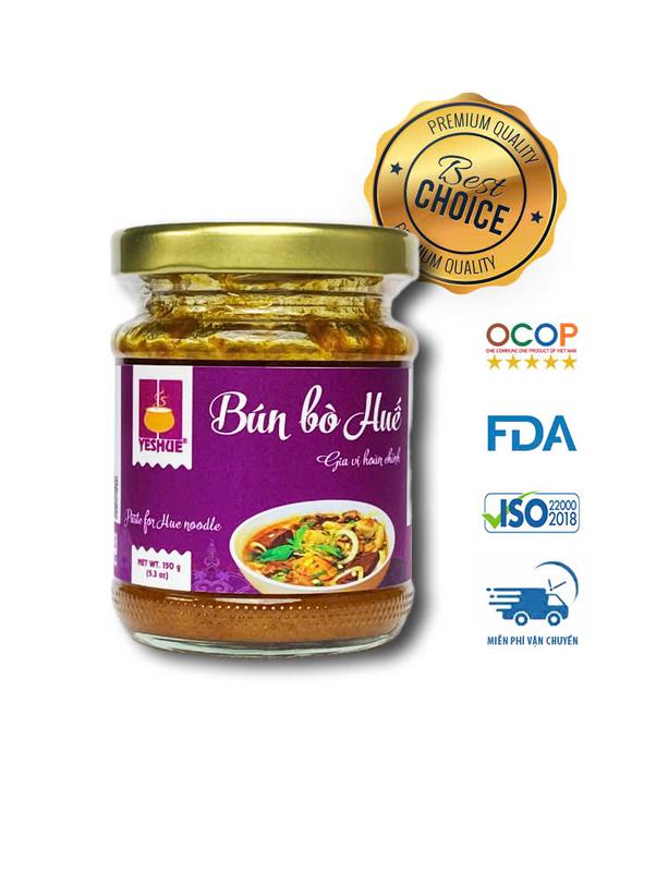 Gia vị hoàn chỉnh Bún bò Huế 150g - YesHue -  Gia vị hoàn chỉnh không cần nêm thêm gia vị khác - Dạng cô đặc siêu tiện dụng cho bếp hiện đại