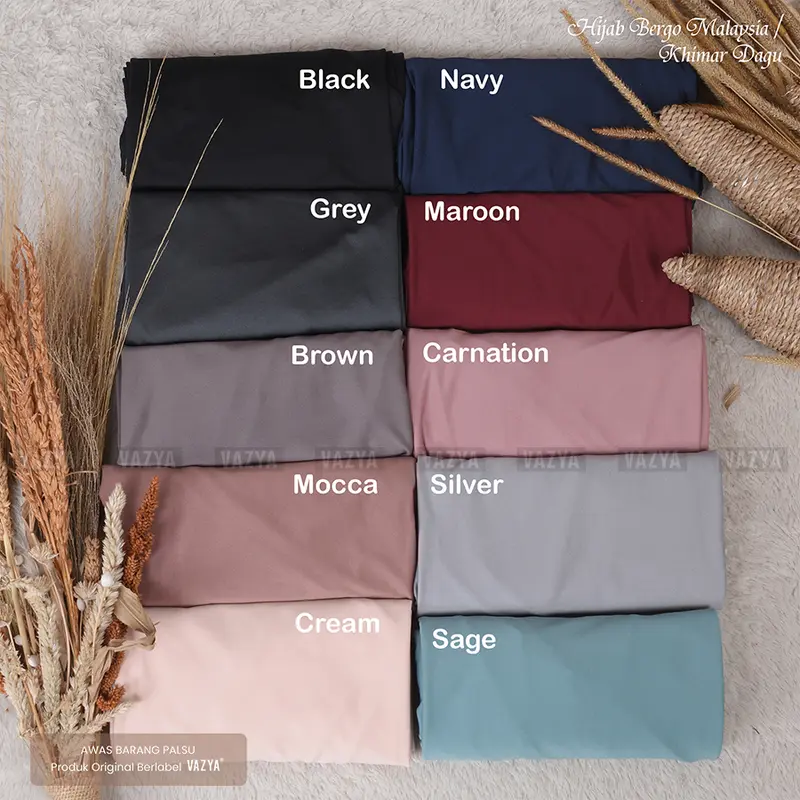 Jilbab Dagu Malay Jersey/Hijab Bergo Malaysia / Khimar Dagu Syari Bisa Pilih Warna Instan Panjang 4