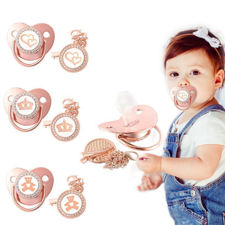 Product Introduction of Infants 0-36 months silicone soothing dental glue Crown pattern Heart pattern BPA-free with chain clip and dust cap 17