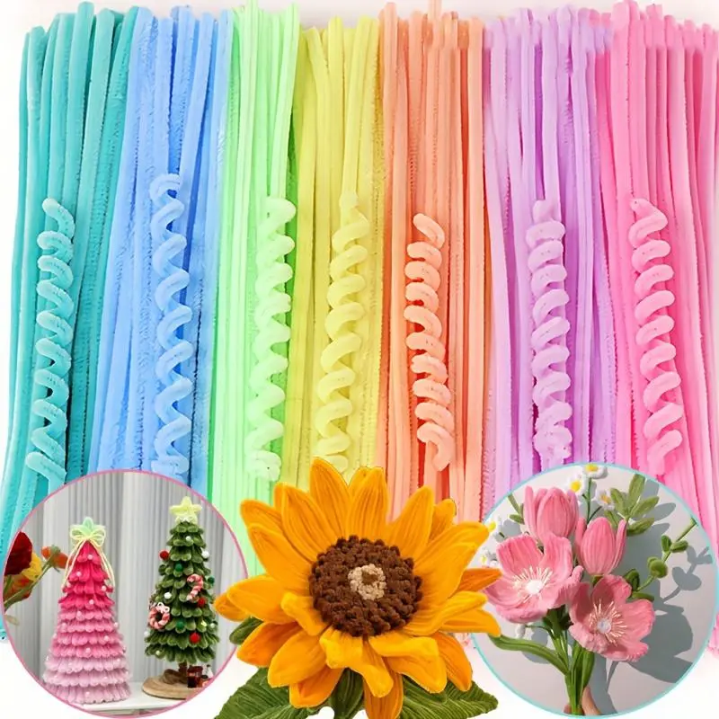 Random Color Twist Rope, DIY Material Pack, Handmade Hair Band Flower Bouquet Stick Toy, Twist Rope Craft Decoration