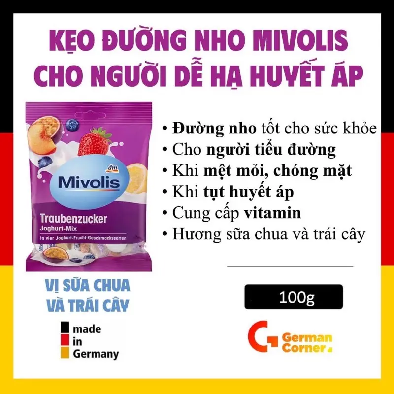 Kẹo ổn định huyết áp Mivolis (hàng nhập từ Đức)