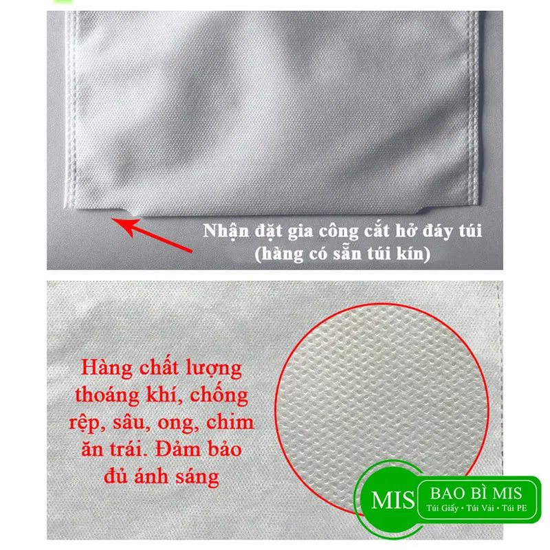 Set 100 Túi bọc trái cây chống côn trùng vải không dệt BAO BÌ MIS, túi bọc bưởi, bao bọc ổi, xoài, mãng cầu, na, mận 3