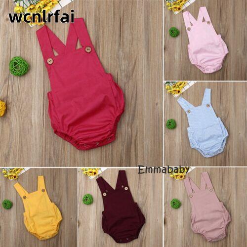 Baby S Cotton Romper Sleeveless Suspender Solid Color Stripe TikTok baby-s-cotton-romper-sleeveless-suspender-solid-color-stripe-tiktok