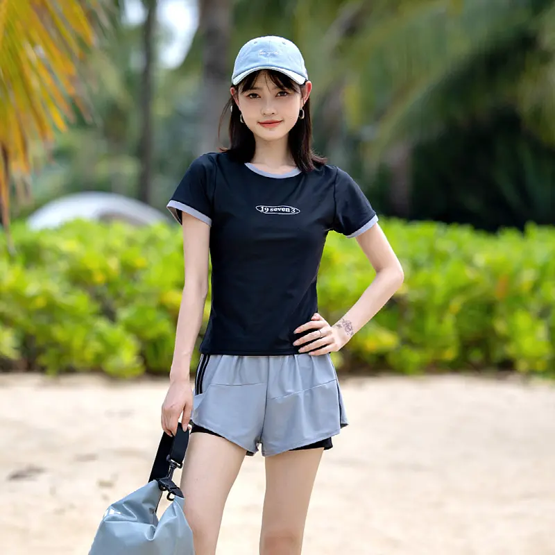 (M/L/XL) Đồ bơi, đô tập hai mảnh tay ngắn kín đáo kiểu dáng thể thao, có LÓT hai lớp bikiniMe Sport R23 Chạy Bộ 1