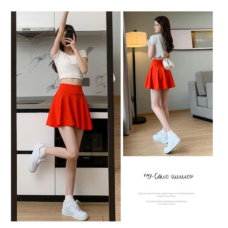 Product Introduction of Elastic Waist Pleated Skirt Large Size Extra Short Bubble Non-Lined Stretch Skirt Pleated Skirt for Plump Girls Womenswear Bottom Lingerie Comfort 6