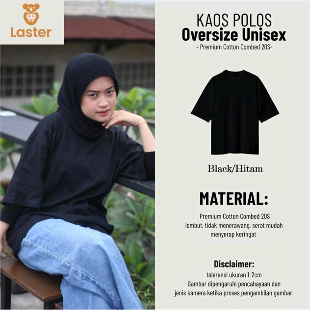 KAOS POLOS OVERSIZE PRIA DAN WANITA COTTON COMBED 20S 4