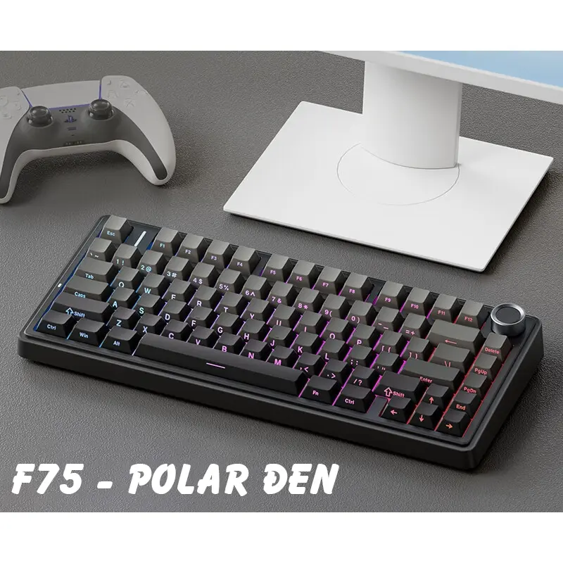 Bàn phím cơ Silent không dây AULA F75 - Hỗ trợ hotswap - LED RGB nhiều chế độ - 3 mode kết nối | BigBuy360 - bigbuy360.vn Bàn phím cơ Silent không dây AULA F75 - Hỗ trợ hotswap - LED RGB nhiều chế độ - 3 mode kết nối | BigBuy360 - bigbuy360.vn