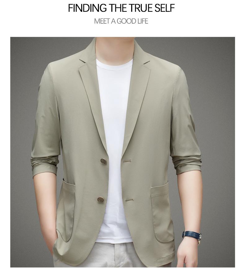 Product Introduction of [Duke] Spring Summer Ice Silk Sunscreen Casual Single Suit 2024 Men's Fashion New Business Suit for Middle-aged and Young Men 22