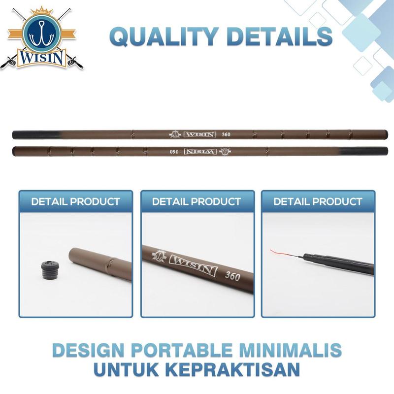 Product Introduction of WISIN Penjualan Tertinggi 2.7M-6.3M Kualitas Tinggi Super Ringan Serat Kaca Keras Tangan Pancing Portabel Teleskopik Pancing Joran Pancing joran tegek 4