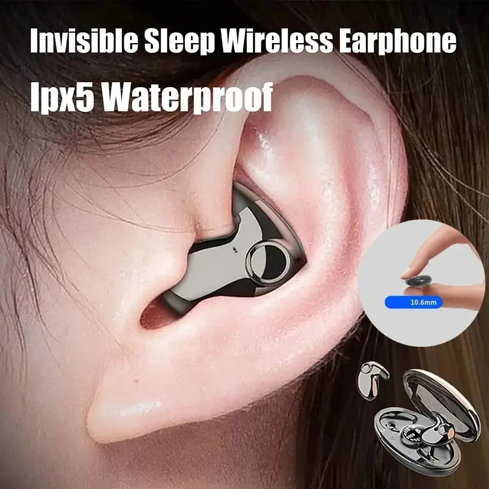 Tai Nghe Không Dây, Tai Nghe Bluetooth 5.3 TWS, Tai Nghe Nhét Tai Ẩn, Chống Nước IPX5, Giảm Tiếng Ồn, Thích Hợp Cho Thể Thao, Tai Nghe, Để Ngủ