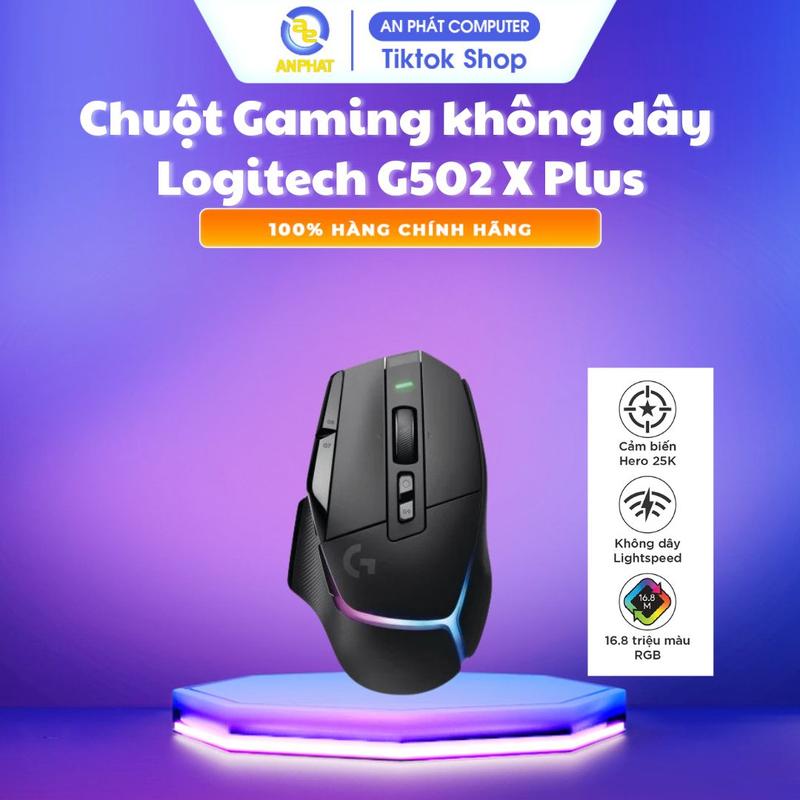 Chuột Gaming không dây Logitech G502 X Plus Wireless ( Cảm biến 25.000 DPI | LED RGB | Pin 130h)