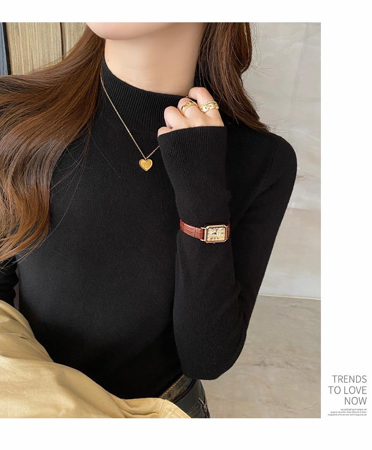 Product Introduction of Women's Knitwear Half Turtleneck Bottoming Shirt Classic Style Inner Wear Autumn and Winter Cashmere Sweater 2024 New Spring and Autumn Top 18