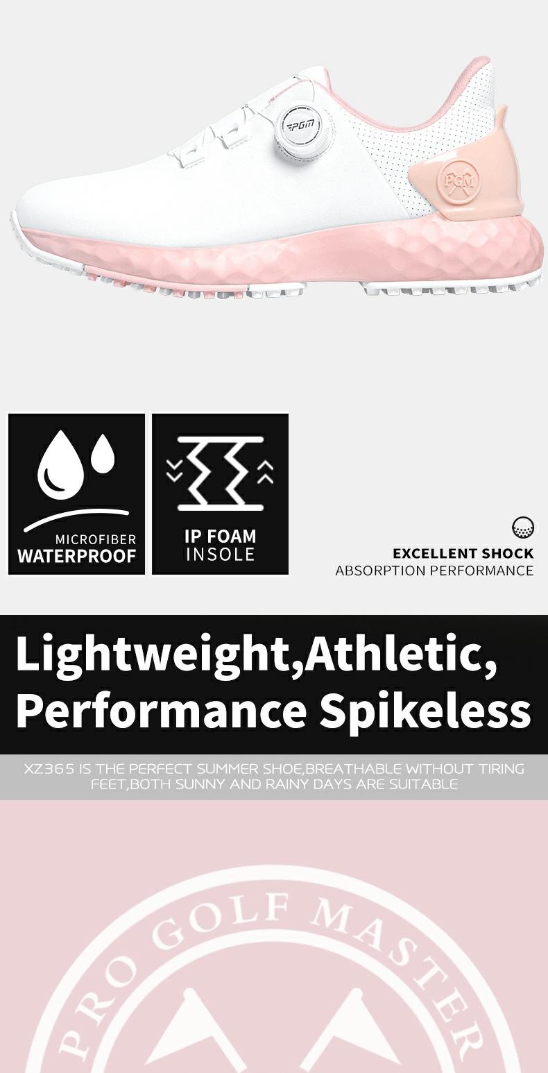 Product Introduction of [PGM] Cherry Blossom Golf Shoe Women's Shoes Waterproof Sports Shoes Non-Slip Lightweight Knob Comfortable Shock-Absorbing Nail-Free Shoes Xz365 9