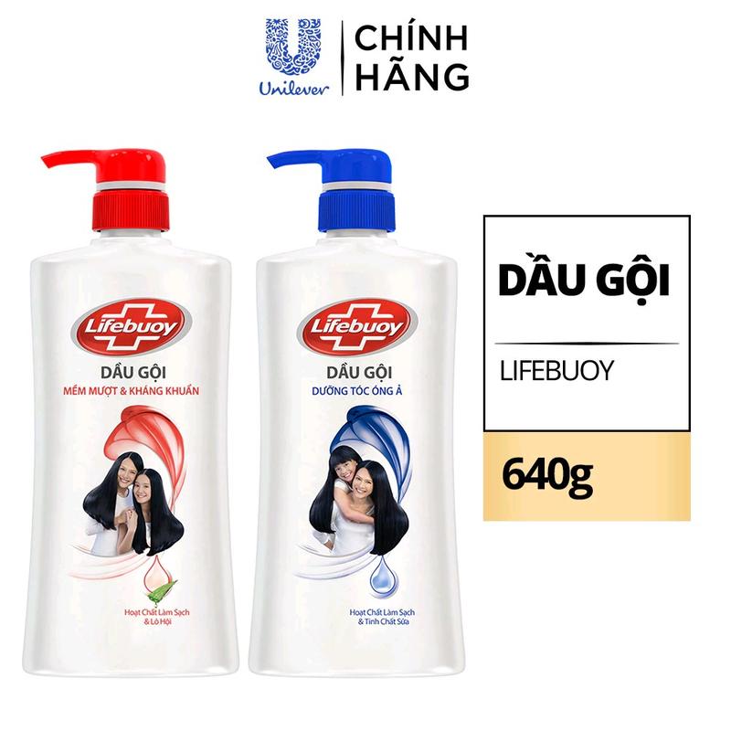   Hàng trơn không tặng date 2028 Dầu gội Lifebuoy chai 640g màu và phân loại tự chọn 