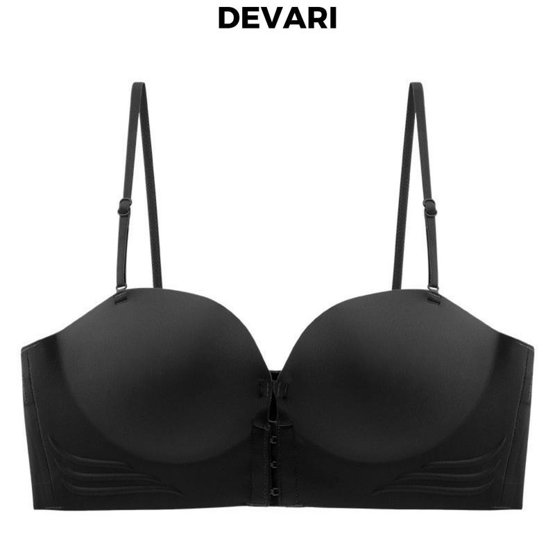 ngực nữ không mút dày nâng ngực quyến rũ cài trước chống tụt bản to, lót nữ không gọng DEVARI A806 Women Bra nâng ngực chống tụt đồ lót đúc su không gọng lót cúp ngực cài trước tạo khe áo ngực su nâng vòng 1