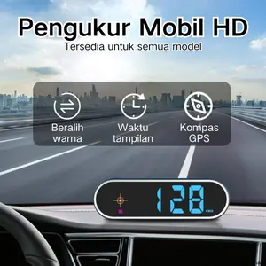 HUD Mobil Universal - GPS Head Up Display Nirkabel dengan Speedometer Digital, Kompas & Tampilan Waktu untuk Semua Model Mobil