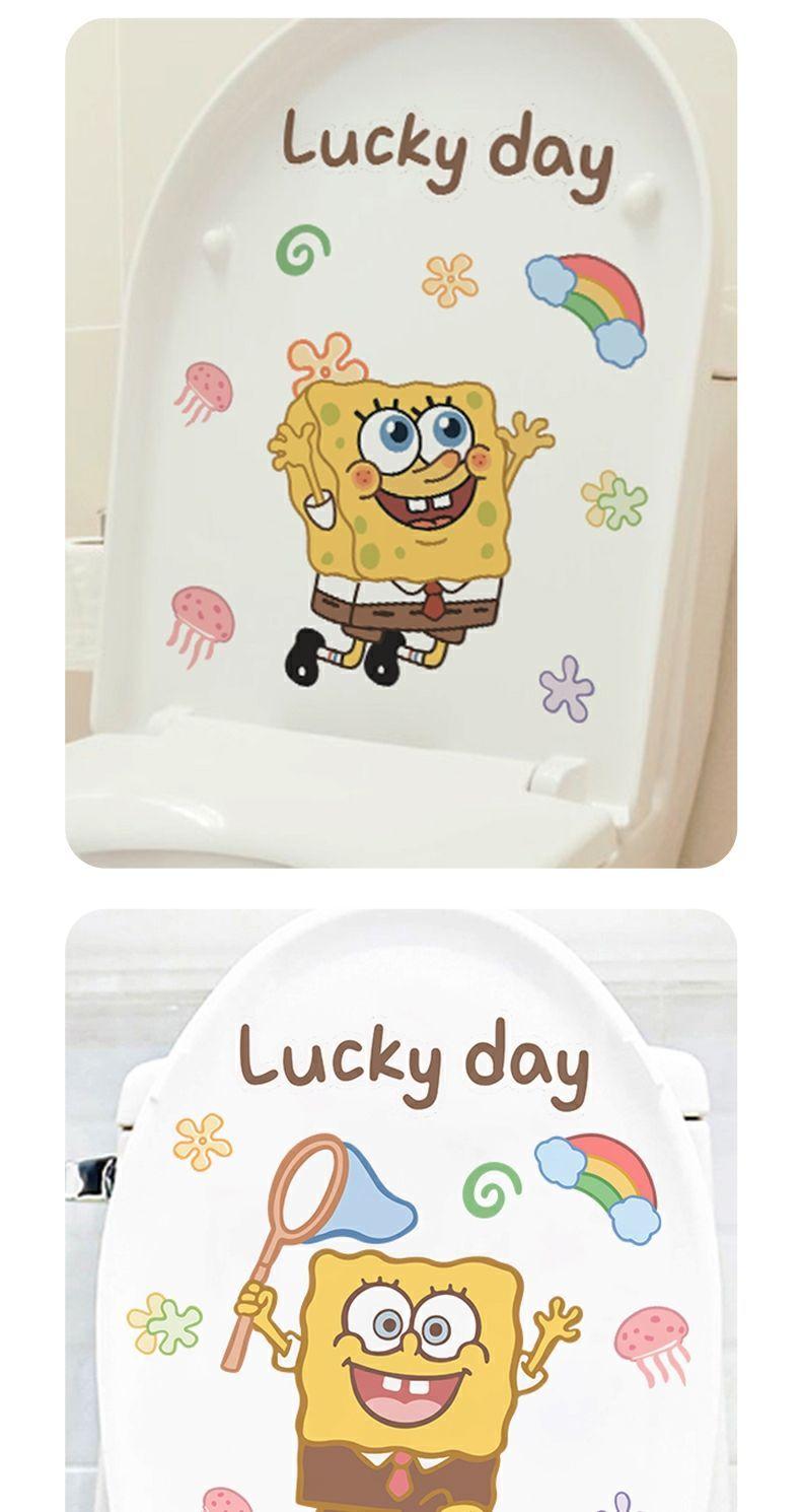 Product Introduction of Miếng Dán Bịt Bồn Cầu, Thiết Kế Hoạt Hình SpongeBob SquarePants, Đồ Trang Trí Cá Tính, Sáng Tạo, Không Thấm Nước, Miếng Dán Tường, Thích Hợp Cho Bồn Cầu Decor Đồng 1