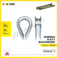 Gambar POWERTEC Thimble Wire Rope Kausen Sling G-411 12mm - 1/2" Galvanized dari megajaya.co.id Kota Administrasi Jakarta Pusat 2 Tokopedia