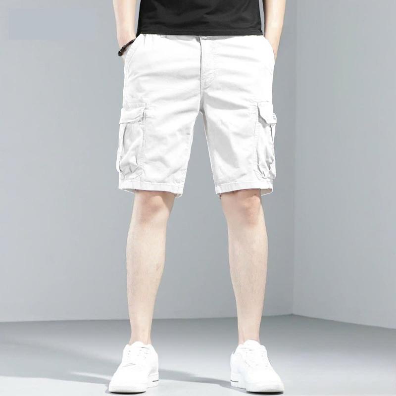 Quần short kaki nam túi hộp màu trắng wash nhạt kiểu thể thao lửng KK002 form chuẩn Sport