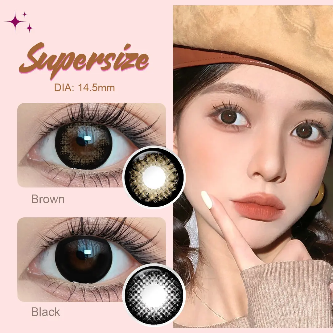 New Model(0.00~-6.00)Magister  Contact Lens with power 6 months Use Soft Contacts Lens Free Case 14.5mm 1 Pair Black Contacts