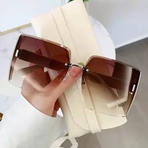 Kacamata Hitam UV400 Bingkai Besar Bentuk Kotak Gaya Vintage Klasik Untuk Wanita premium  Eyewear Sunglasses Elegan Lensa Plastik