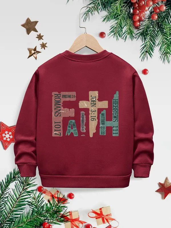 Boy's Letter Print Crew Neck Sweatshirt, Casual Long Sleeve Pullover for Fall & Winter, Kids Clothes for Daily Wear 3