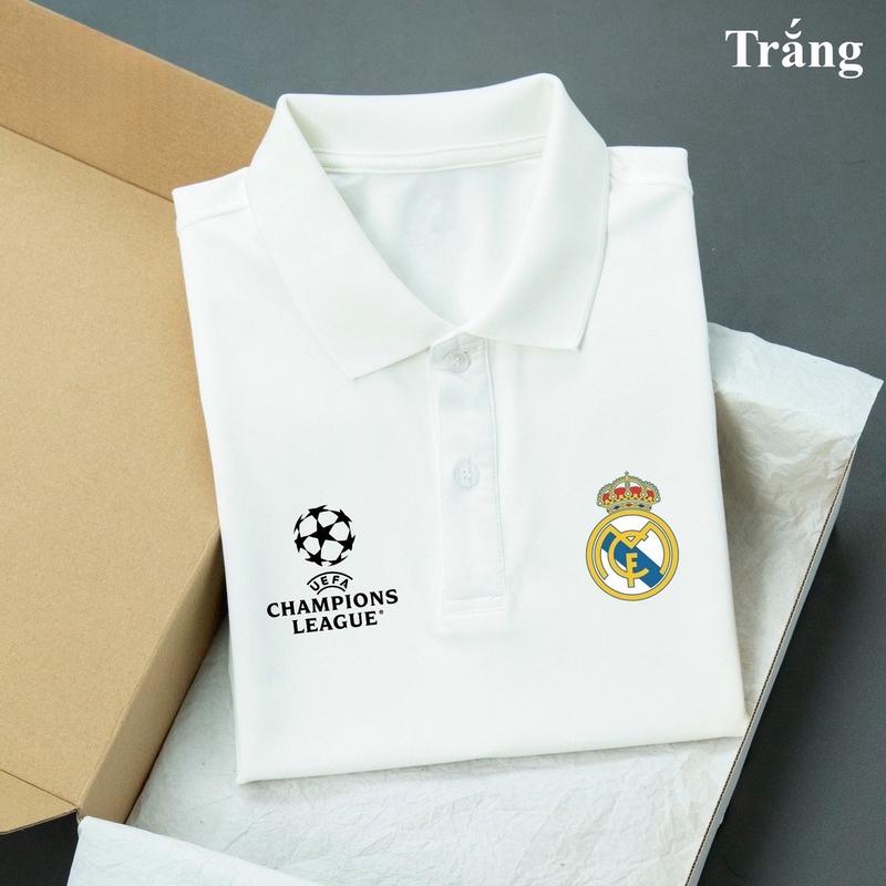 Áo Polo CLB Bóng Đá Real Madrid Cổ Trụ Nam Nam Menswear Có Cổ Ngắn Tay Shirt Thun